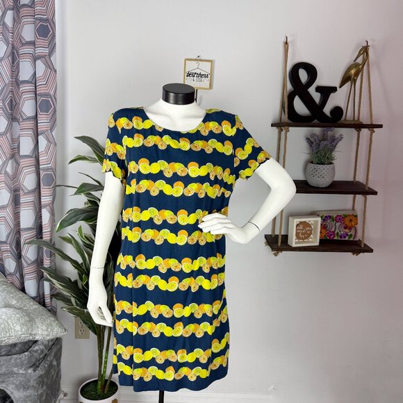 Banana Republic Navy Lemons Shift Dress - Picture 1 of 6